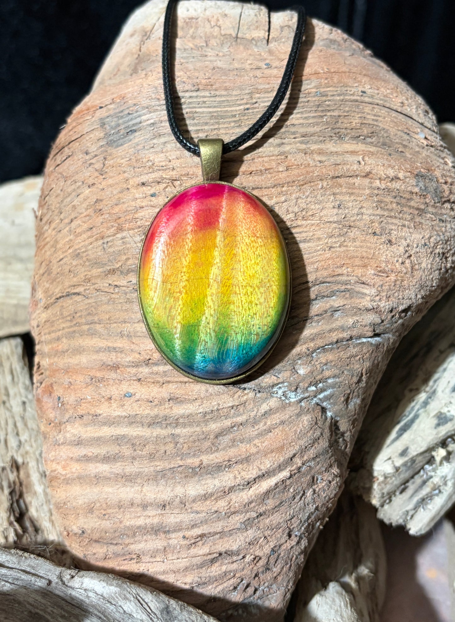 Large Oval Figured Maple Pendant