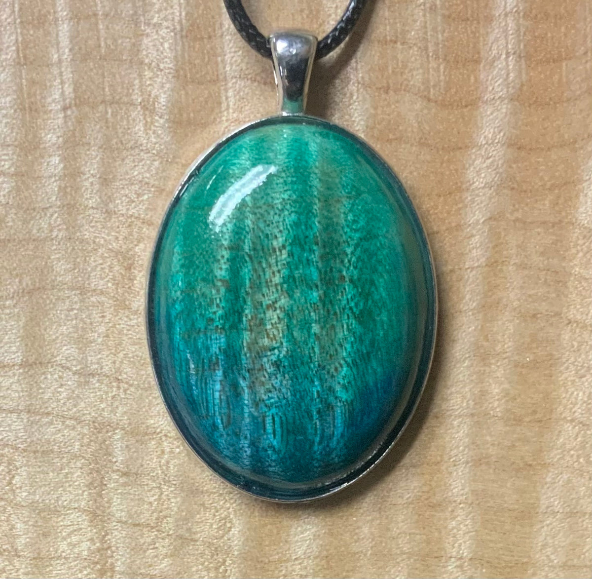 Large Oval Figured Maple Pendant