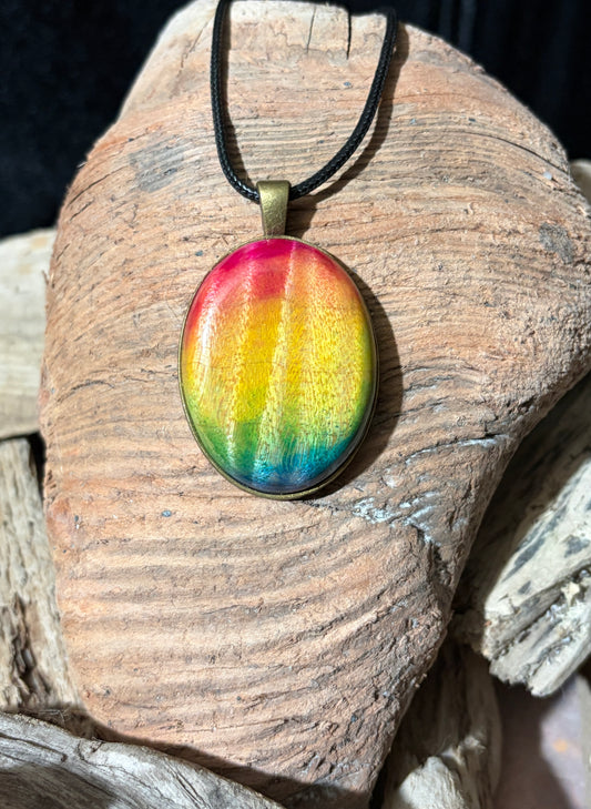 Large Oval Figured Maple Pendant